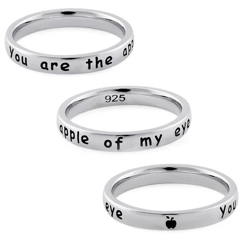 Sterling Silver "You are the apple of my eye" Ring - Image 4